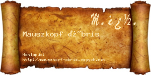Mauszkopf Ábris névjegykártya